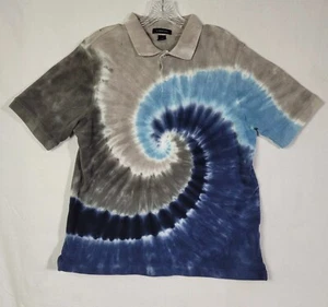 Lands End Tie-Dye Polo Youth Boy Sz XL Extra Large Grey Blue Shirt Cotton Golf - Picture 1 of 7