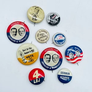 10 Vintage Politische Pins Lot #1 - Bild 1 von 2