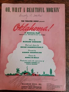 SHEET MUSIC " OH WHAT A BEAUTIFUL MORNIN " 1943 - Picture 1 of 5