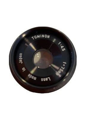 Tominon f4.5 75mm 1:4.5 f=75mm Lens Made in Japan Foto 1 de 4