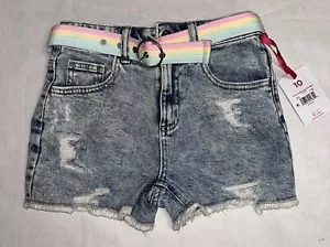 Justice Girls Size 7 Distressed Mini Mom Denim Shorts - Picture 1 of 19