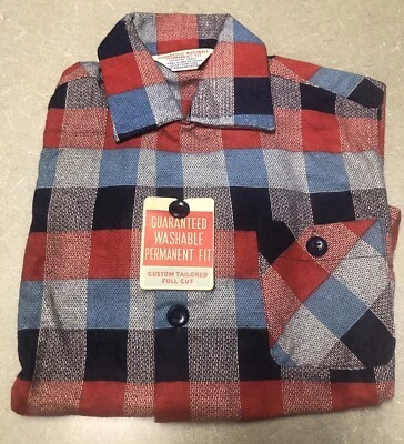 Camisa de franela a cuadros cuello lazo talla 4 británica Hong Kong para niños nueva con etiquetas como nueva años 50 Foto 1 de 4