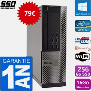 Dell OptiPlex 7020 SFF Intel i5 4590 RAM 16Go SSD 256Go Windows 10 Pro Wifi - Imagen 1 de 5