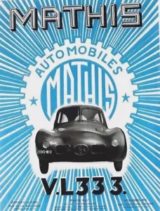 Original vintage print MATHIS FRENCH STREAMLINE CAR 1946 - Picture 1 of 1
