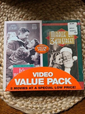 NWT Combo It's a Wonderful Life & Miracle On 34th Street VHS Tapes Christmas  - Image 1 of 4