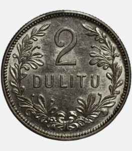 2 Litai Litu 1925 Lithuania coin, Error – die crack on reverse, UNC - Picture 1 of 4