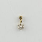 Pendentif fleur diamant or jaune 14 carats 0,25 carat