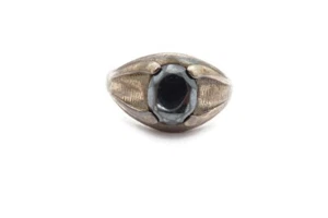 Vintage Sterling Silver 925 Hematite Ring Size 11.75 - Picture 1 of 9