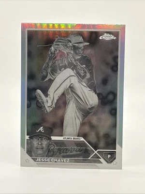 2023 Topps Chrome Update Jesse Chavez Negative Refractor #USC22 Braves - Image 1 of 2