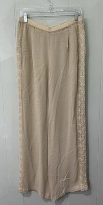 Pantalones ZARA BASIC Talla Mediana BEIGE FORRADOS DE GASA ESTILO BOHEMIO Damas Nuevos Foto 1 de 4