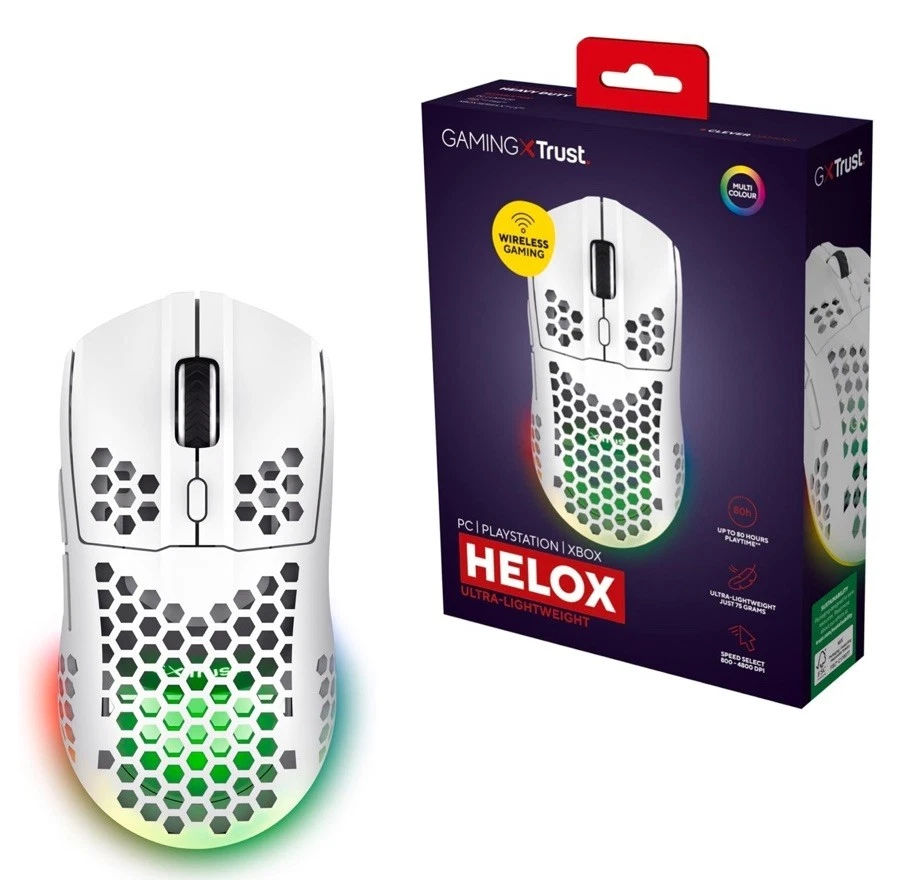Trust Gaming GXT 929W Helox Wireless Gaming Mouse Superlight White - Image 1 of 4