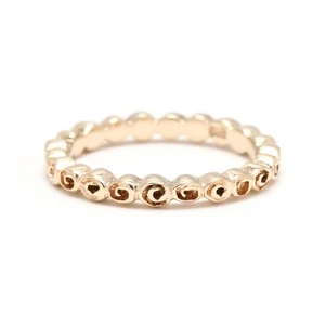 Pandora Small Roses Engraved Band Ring, 14k Yellow Gold, Ring Size 5.25 - Picture 1 of 6