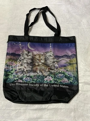 Kitty Cat Black Nylon Tote Bag Humane Society - Image 1 of 4
