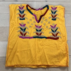 Oaxaca Huipil Mexican Blouse Estilo Frida Kahlo Women Mexico Boho - Picture 1 of 9