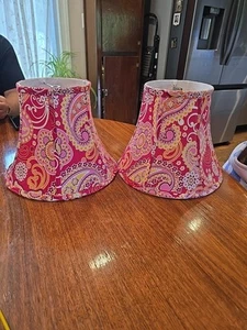 Set Of 2 Vera Bradley Retired Raspberry Fizz 9” Table Lamp Shade Lampshade - Picture 1 of 8
