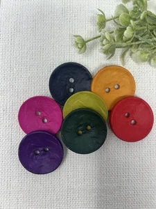 Textured Sewing Buttons 1.5” Multicolor Two Hole Mix & Match - 6 Pack - Picture 1 of 10
