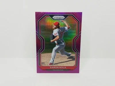 2021 Panini Prizm #147 Aaron Nola, Philadelphia Phillies - Purple Prizm Parallel - Image 1 of 2