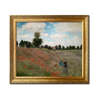 Arte enmarcado Claude Monet-Amapolas salvajes cerca de Argenteuil impresiones pintura al óleo lienzo Foto 1 de 4