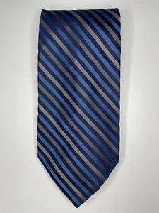 Corbata apt 9 / azul gris a rayas / 100% seda / L-58 pulgadas y W-3,75 pulgadas - Imagen 1 de 4