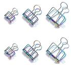 6 Pcs Laser Hollow Colorful Paper Clamps Binder Wire Clips Photo Picture Post