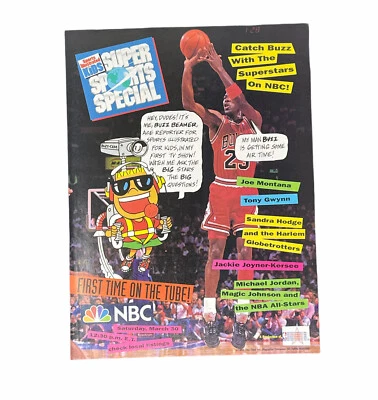 Michael Jordan 1991 Sports Illustrated SI For Kids Buzz Beamer VTG NBA Print Ad - Image 1 of 4