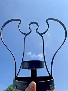 Vintage OOAK Heavy Cast Iron ANGEL Halo Yankee Candle 3.25 Inch Holder  ❤️sj8j1 - Picture 1 of 12