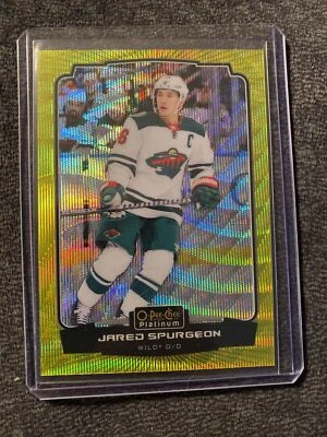 2022-23 O-Pee-Chee Platinum Hockey Jared Spurgeon Neon Yellow Surge Parallel - Image 1 of 2