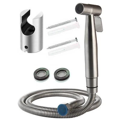 Bidet Brause Set Schlauch + Halter Dusche Edelstahl Hand WC Duschkopf Hygiene ~ - Bild 1 von 4