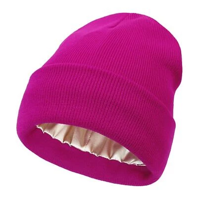 Gorro unisex forrado de satén para mujer invierno forro de seda cálido gorra para dormir Foto 1 de 4