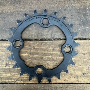 Vintage Shimano SG X Chainring 22 Tooth 64 BCD 4 Bolt M9 S-22 Aluminum 22t Black - Picture 1 of 8