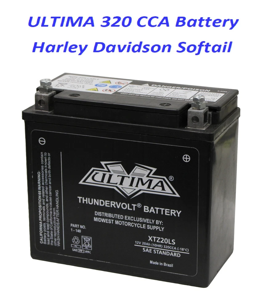 ULTIMA THUNDERVOLT BATTERY HARLEY SOFTAIL HERITAGE FAT BOY DELUXE SLIM ROCKER - Image 1 of 1