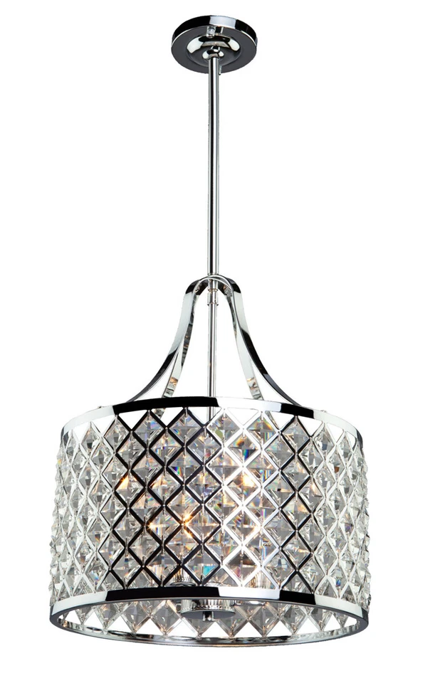 Artcraft AC10423 Lattice 3 Light 14 inch Chrome Chandelier Ceiling Light - Image 1 of 1