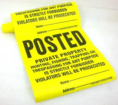 Lot of 10 Signs Posted Private Property No Hunting No Trespassing TYVEK SIGNS - Image 1 of 4