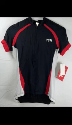 Camiseta deportiva de ciclismo de carbono TYR para mujer negra roja y blanca pequeña nueva con etiquetas Foto 1 de 2