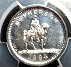 1876 General McPherson Token PCGS SP62 DC-WA27 White Metal by G. Lovett - Picture 1 of 4