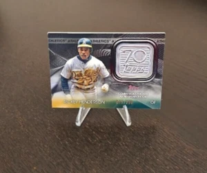 2021 Topps 70th Anniversary Manufactured Logo Patches Rickey Henderson 19/299 - Picture 1 of 2