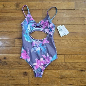 Raisins  Girl Flower Piece Swimsuit Purple 10 - Picture 1 of 5