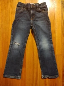 Wrangler Distressed Classic Bootcut Blue Jeans For Kids: 7 Regular, Dark Wash - Picture 1 of 6
