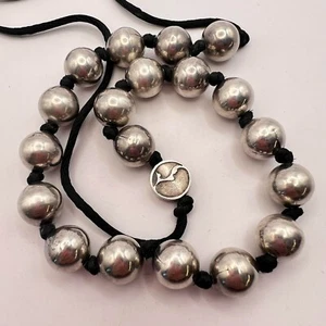 Huge Vintage Sterling Silver 925 Beads Men's Women's Jewelry Necklace Chain53gr - Picture 1 of 8
