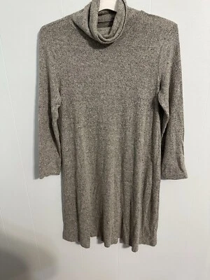 American Eagle Womens Size Medium Sweater Dress Gray Knit Turtleneck Long Sleeve - Image 1 of 4