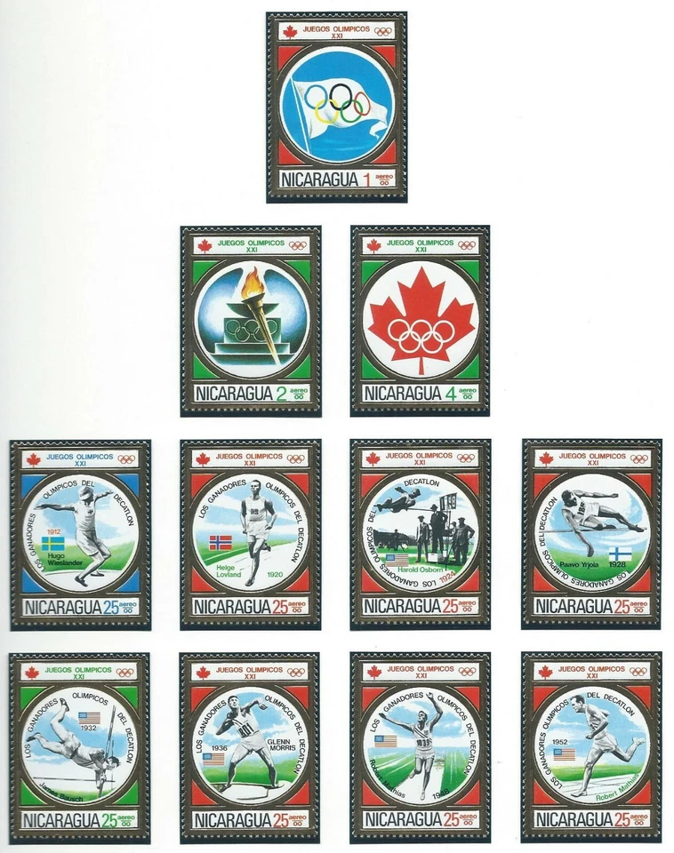NIcaragua Olympic Games 1976 Montreal perforated set MNH - Image 1 of 2
