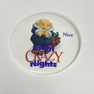 VINTAGE 3" PINBACK Button Nice Old Man Grandpa - MOVIE - EIGHT CRAZY NIGHTS - Bild 1 von 3