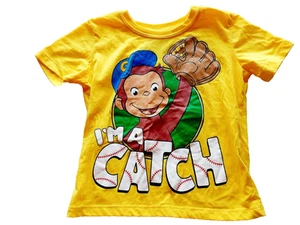Curious George Jungen T-Shirt Gelb Baseball Kurzarm 4T - Bild 1 von 11