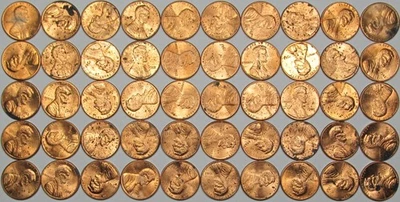 1982 P Small Date Zinc Lincoln Cents Off-Quality BU Roll of 50 Coins with Issues - Image 1 of 3