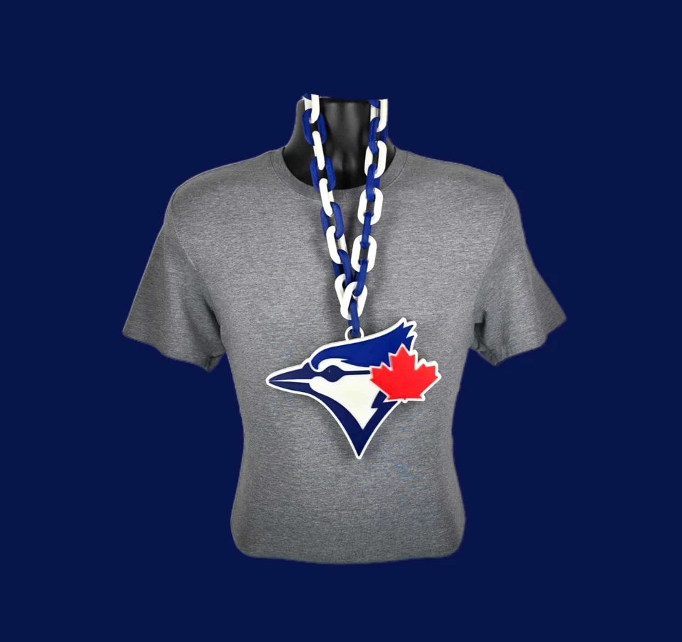 Toronto Blue Jays большой логотип вентилятор цепочка 5 + ожерелье цвета MLB бейсбол человек пещера - Изображение 1 из 1