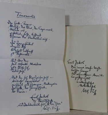 Mask And Metaphor Widmungsexemplar With Attached Gedicht. Puff, Wilhelm - Image 1 of 2