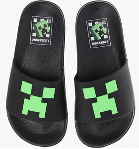Minecraft Black and Green Slide Sandals Size 1-2 - Picture 1 of 5