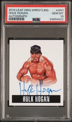 Tarjeta autógrafa PSA 10 2014 Leaf Originals HULK HOGAN automática #HH1 firmada WWE WWF Foto 1 de 2