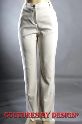 St John Knits 棉弹力斜纹裤白色 8 码全新带标签 MSRP $ 420 — 第 1/2 张图片