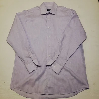 Camisa grande con botones St. Croix para hombre 16-16,5 lavanda algodón mezcla de lino  Foto 1 de 4